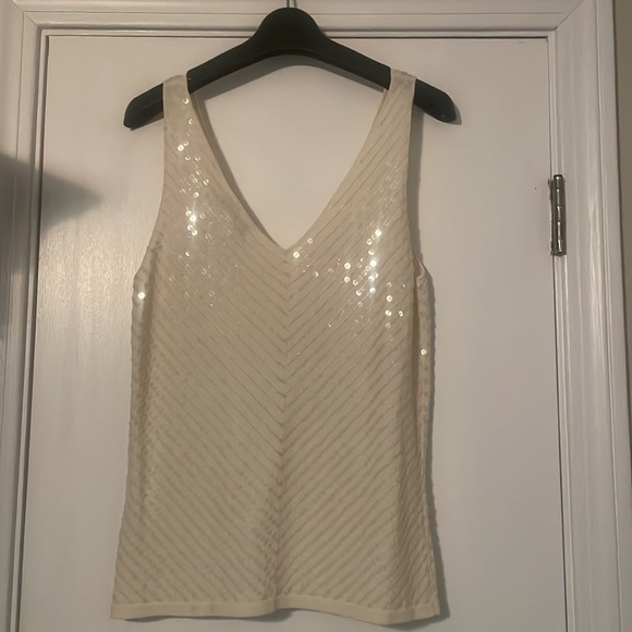 Vintage Jones New York Double V-Neck Sequined Sweater Shell S - Picture 5 of 5